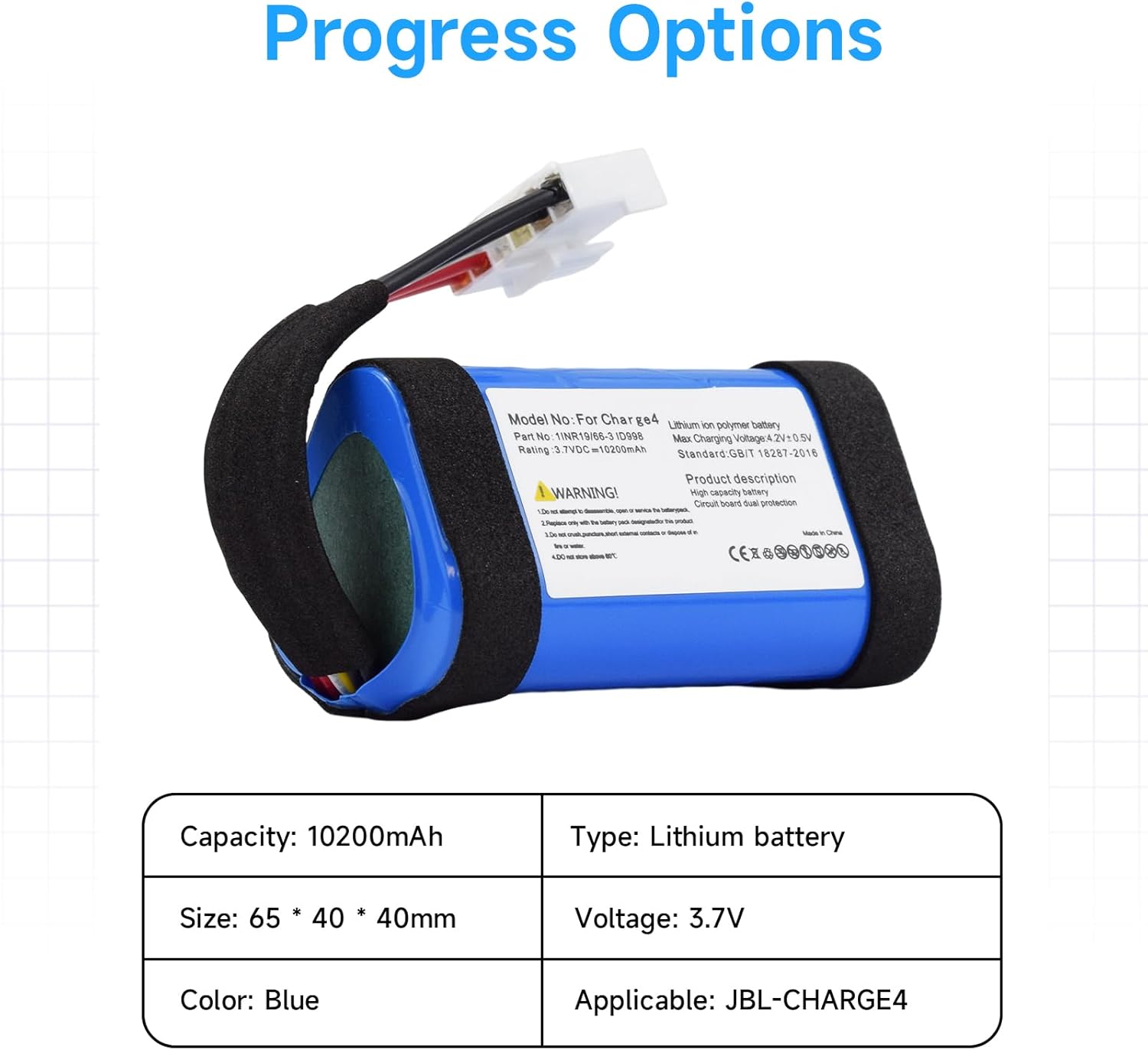 JBL Charge 4 pótakkumulátor 10200 mAh - CITYORK kompatibilis Li-Ion akku - Image 6