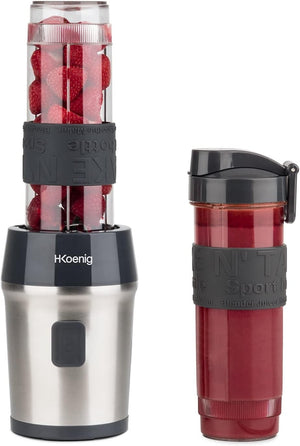 H.Koenig SMOO9 Kompakt Smoothie Készítő - 570ml, BPA-mentes, 300W, 2 Hordozható Palackkal - Image 1
