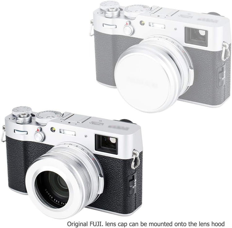 Fujifilm X100 sorozathoz JJC fém napellenző és adaptergyűrű - Ezüst - Image 2