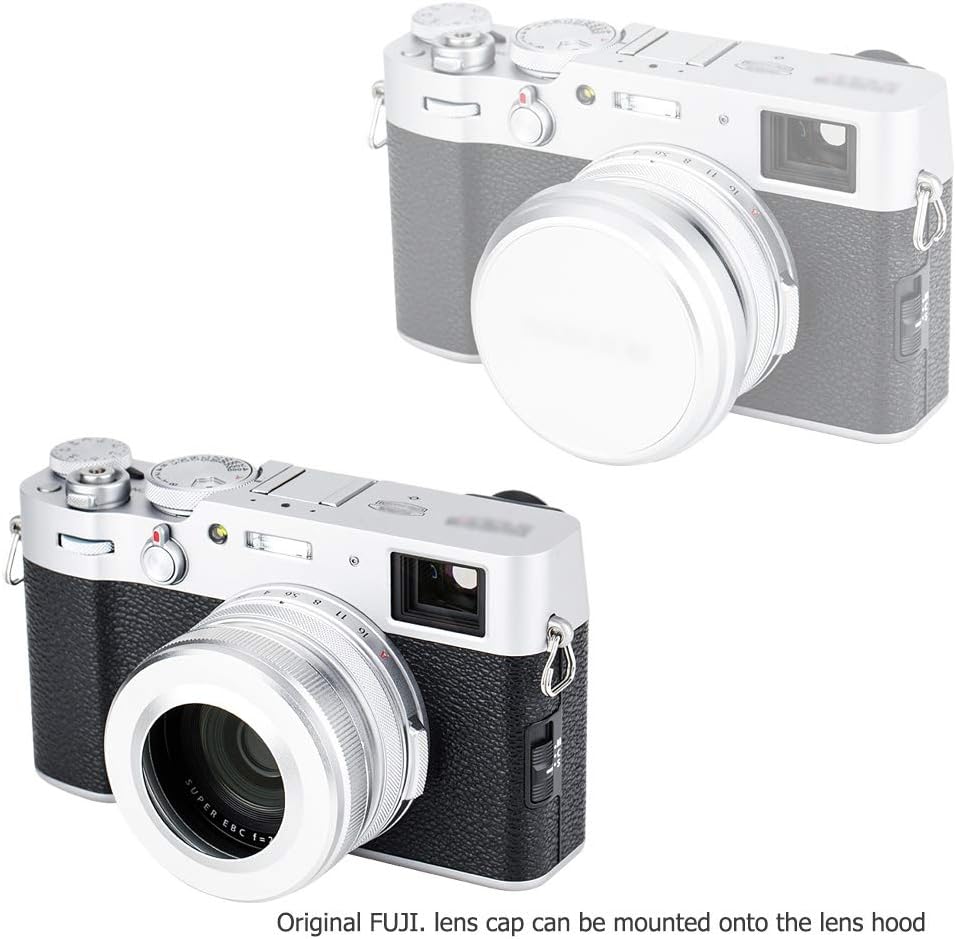 Fujifilm X100 sorozathoz JJC fém napellenző és adaptergyűrű - Ezüst - Image 2