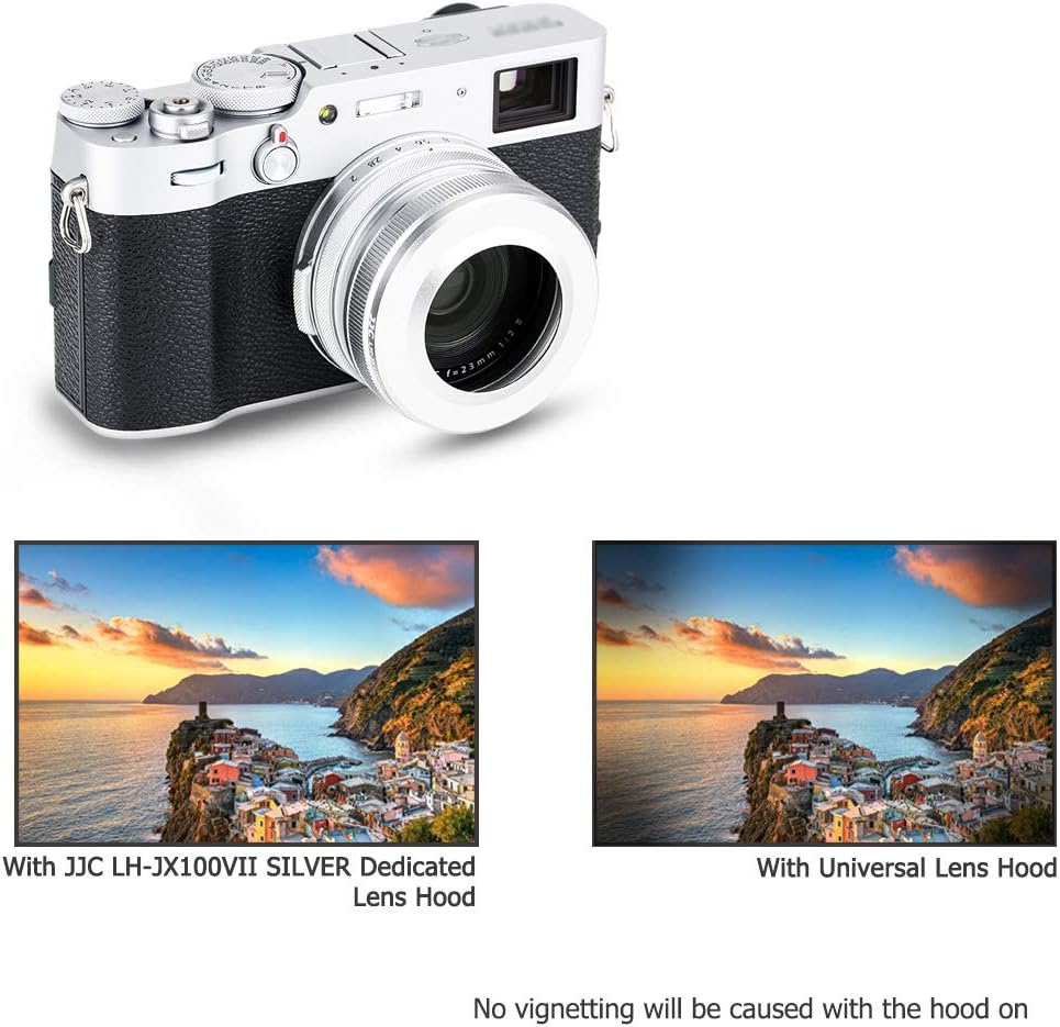 Fujifilm X100 sorozathoz JJC fém napellenző és adaptergyűrű - Ezüst - Image 6