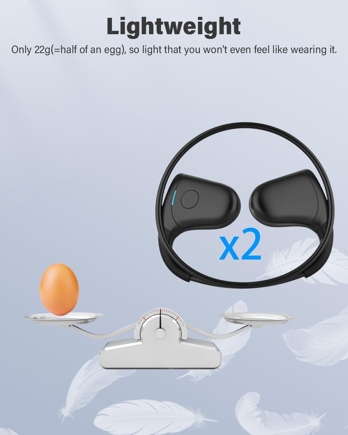 SANOTO csontvezető Bluetooth 5.3 sport fülhallgató, vízálló, összecsukható, könnyű - Image 8