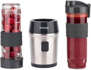 H.Koenig SMOO9 Kompakt Smoothie Készítő - 570ml, BPA-mentes, 300W, 2 Hordozható Palackkal - Image 4