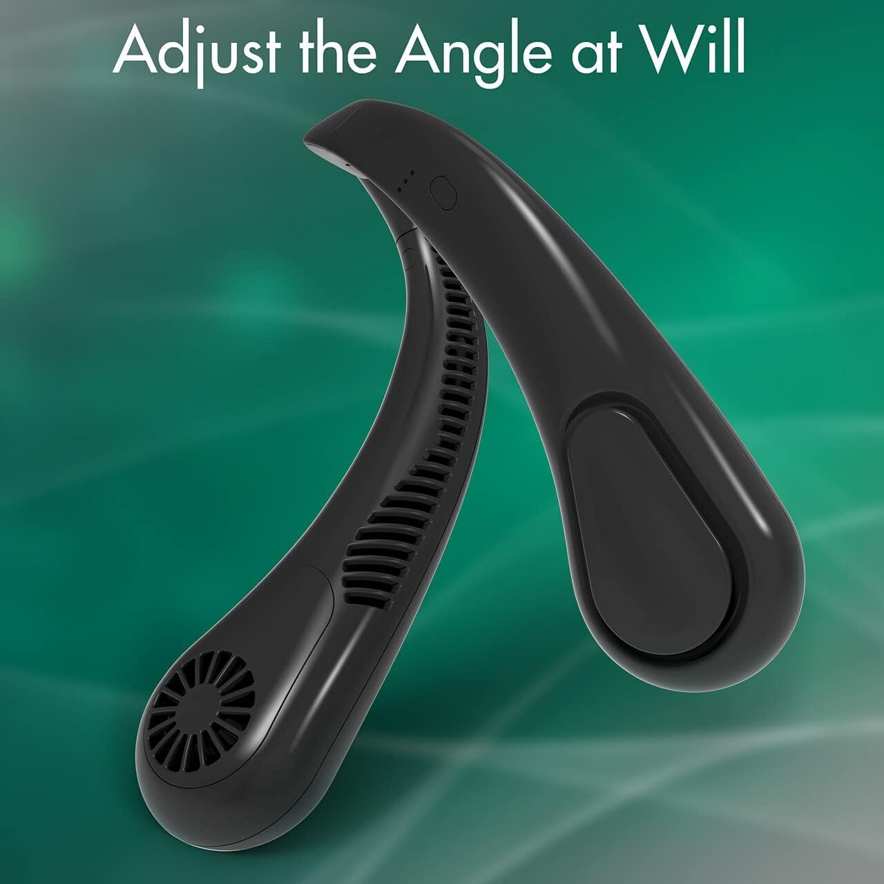 COMLIFE Hordozható Nyakba Akasztható USB Ventilátor 5000mAh Akkuval - Fekete - Image 6