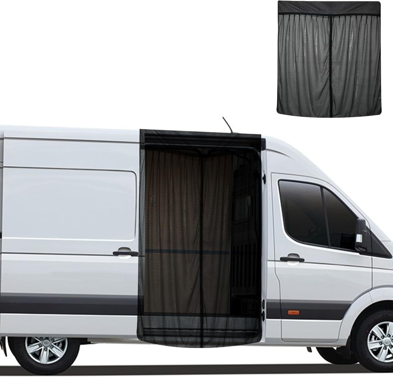 Ford Transit Custom szúnyogháló, mágneses rovarháló oldalsó tolóajtóra, kempingezéshez - Image 1
