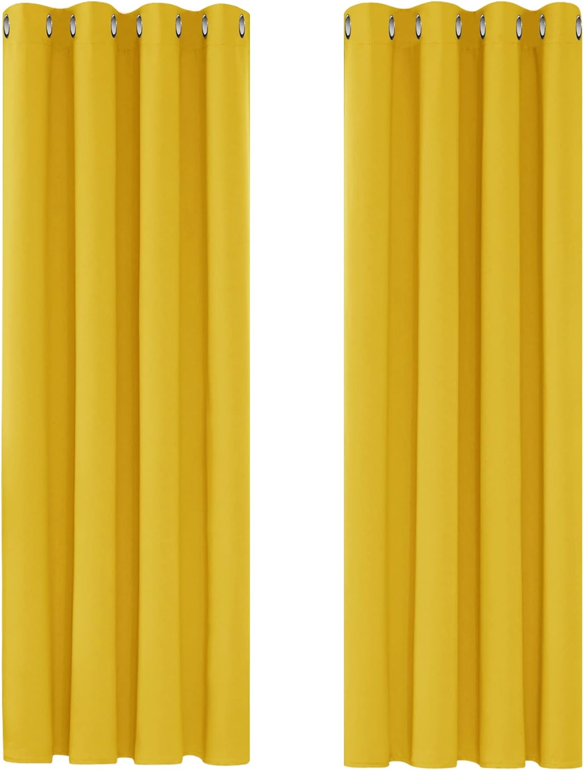 Deconovo sárga sötétítő függöny, hőszigetelő, 175x140 cm, 2 db - Image 1