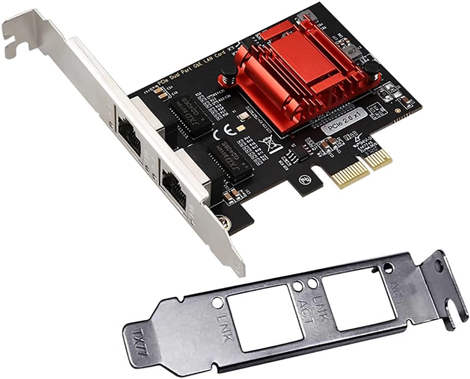 Intel 82575 Dual-Port PCIe Gigabit Hálózati Kártya, PXE Támogatással, Alacsony Profilú - Image 1