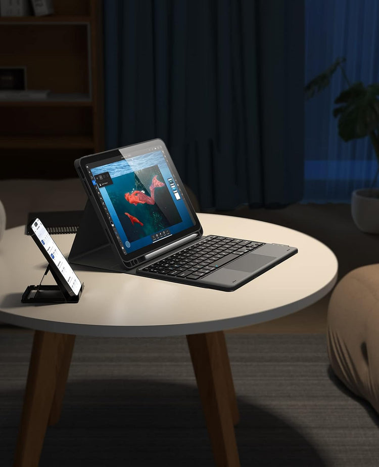 iPad 10. generációs Earto vezeték nélküli billentyűzet érintőpaddal, 10,9", fekete - Image 7