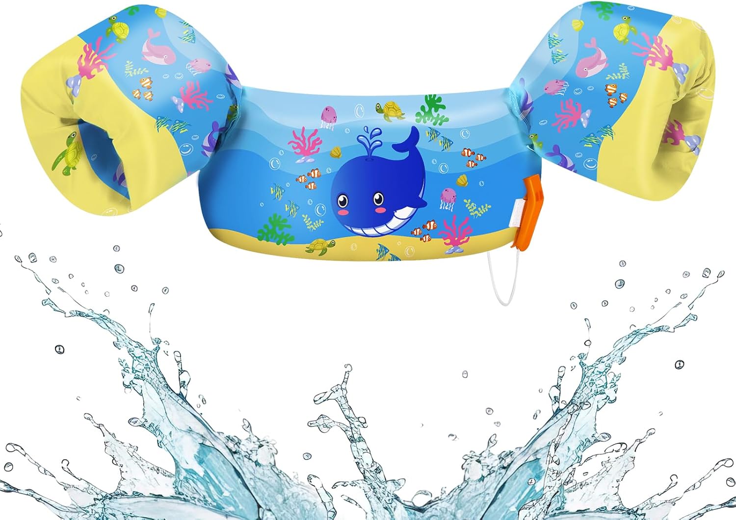 HeySplash kék bálna úszómellény gyerekeknek, állítható karúszókkal, 9-22 kg-ig - Image 1
