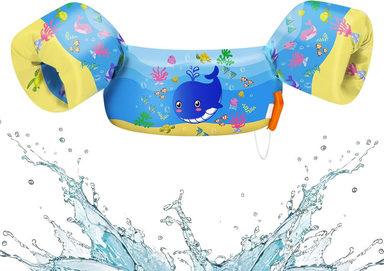 HeySplash kék bálna úszómellény gyerekeknek, állítható karúszókkal, 9-22 kg-ig - Image 1