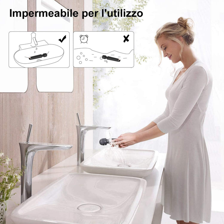 YICOCO Elektromos Masszírozó Pálca 25 Módú, Izomfeszültség Oldó, Hordtáskával - Fekete - Image 5