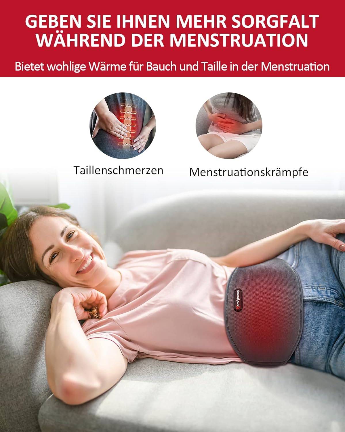 ComfyTemp vezeték nélküli vibromaszázsos derékfűtő öv, 3 fokozatú, 5000mAh akkus - Image 4