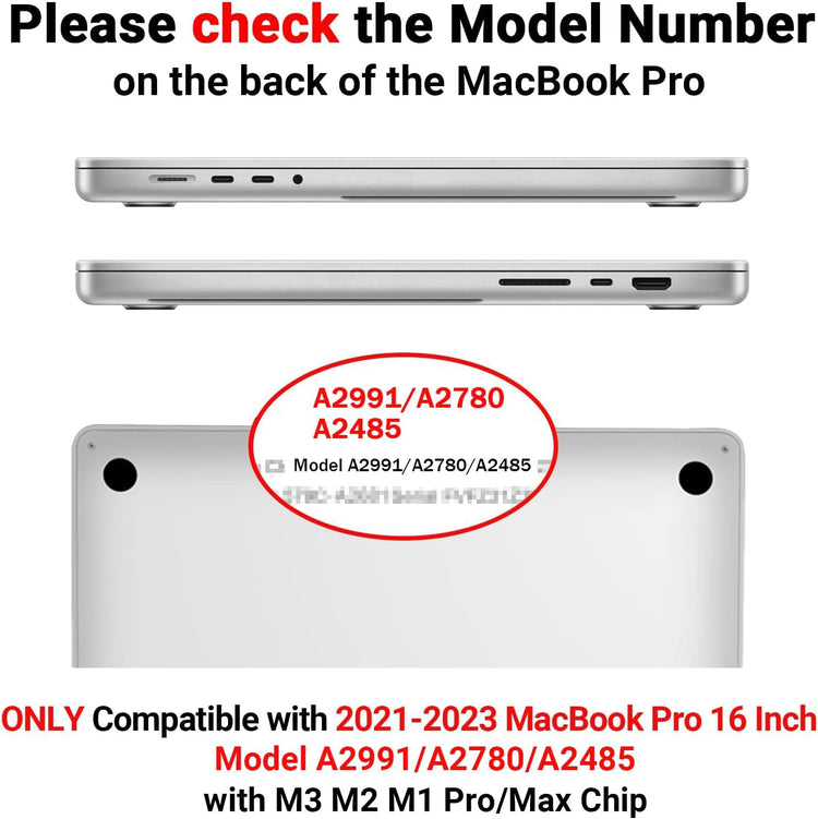 MacBook Pro 16" 2023/2021 védőtok - TECOOL ultravékony matt fekete tok EU billentyűzetvédővel - Image 2