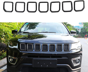 Jeep Compass hűtőrács keret - Fekete, 2021-2023 modellekhez - Image 1