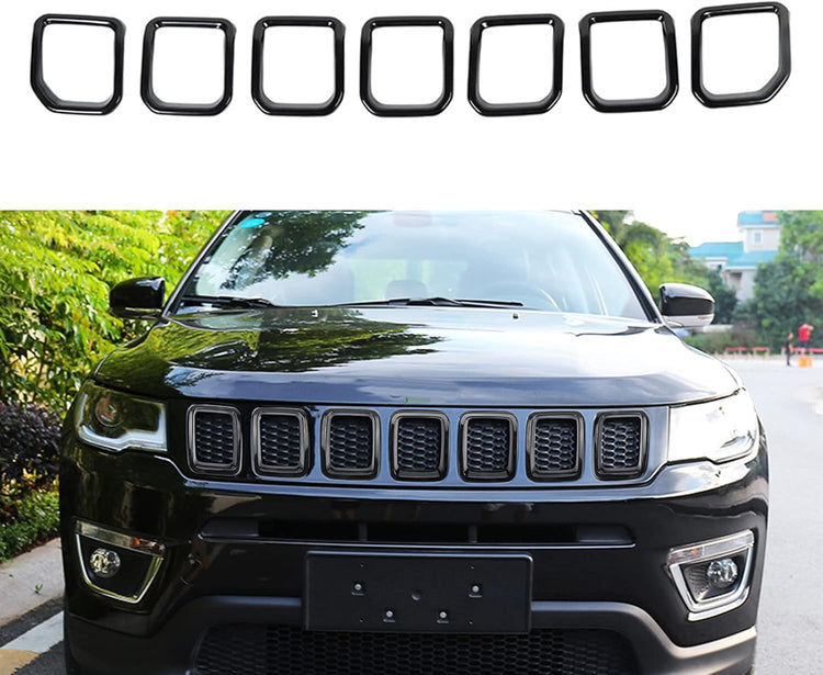 Jeep Compass hűtőrács keret - Fekete, 2021-2023 modellekhez - Image 1