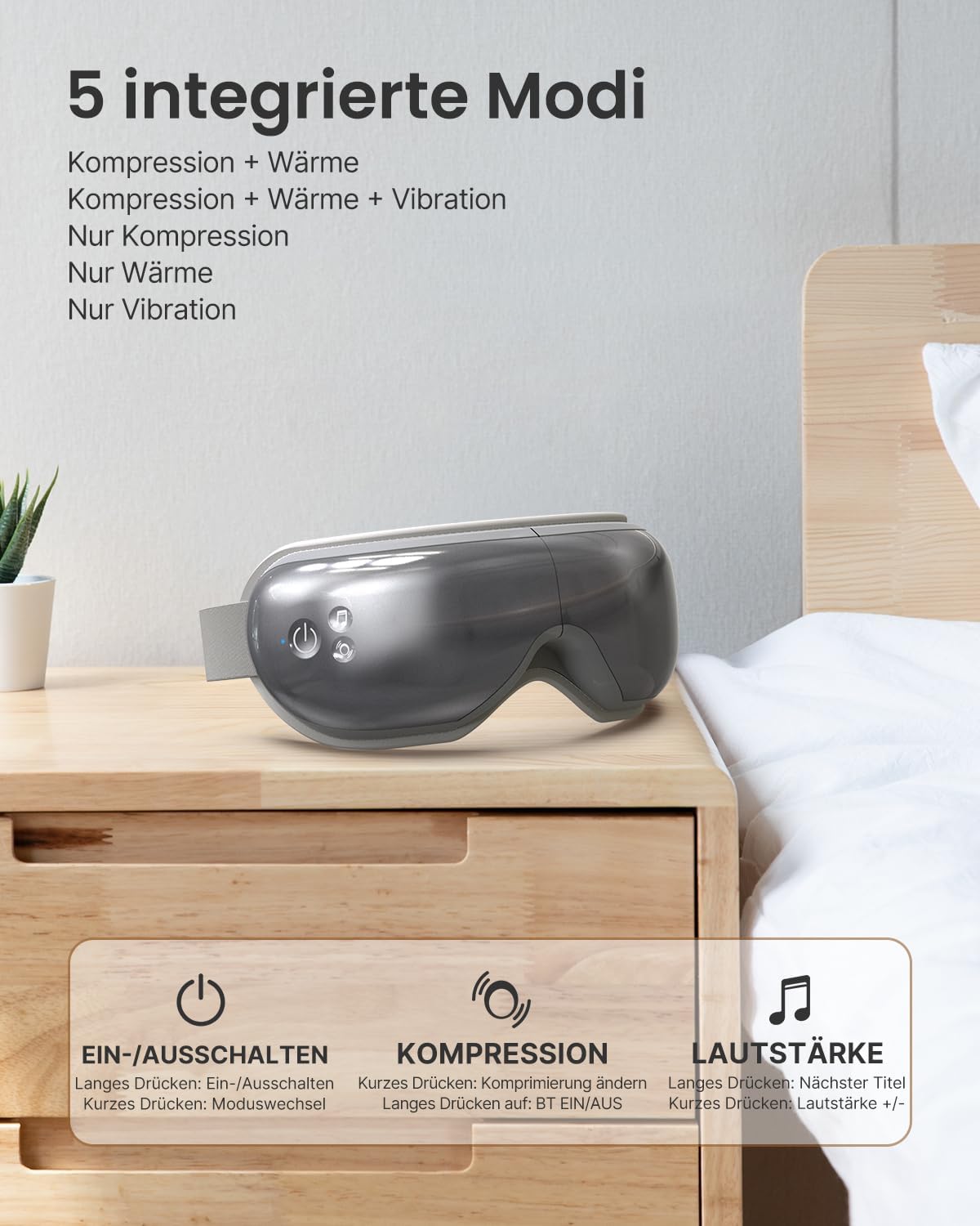 RENPHO Eyeris 1 Bluetooth-os szemmasszírozó melegítéssel és zenével - Ajándékötlet - Image 4