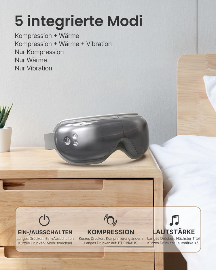 RENPHO Eyeris 1 Bluetooth-os szemmasszírozó melegítéssel és zenével - Ajándékötlet - Image 4