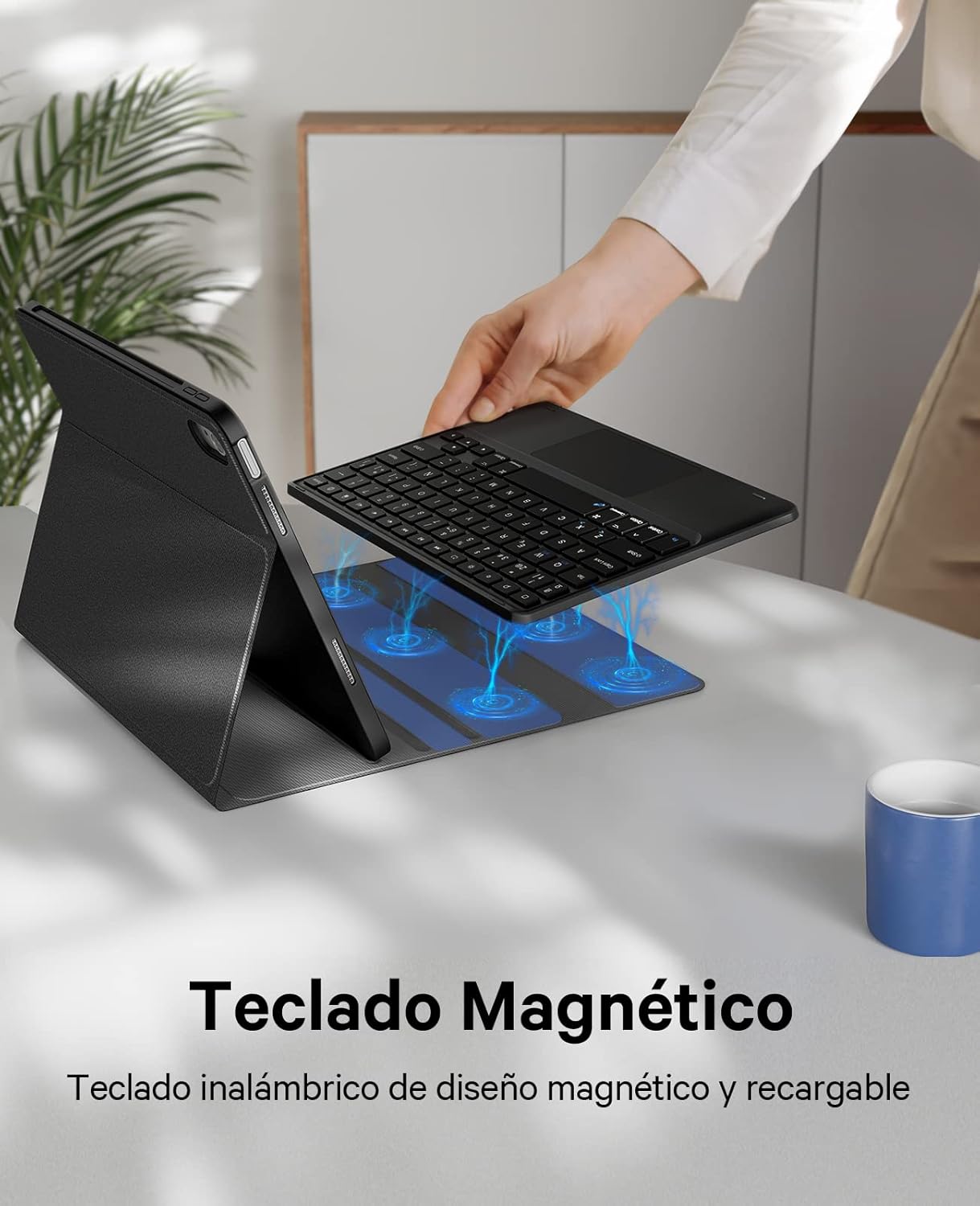 iPad 10. generációs Earto vezeték nélküli billentyűzet érintőpaddal, 10,9", fekete - Image 6