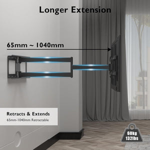 BONTEC extra hosszú, 104 cm-es TV fali tartó, 32-75" képernyőkhöz, 60 kg-ig - Image 2