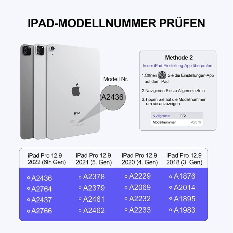 iPad Pro 12.9 QWERTZ billentyűzet tok, érintőpaddal, 7 színű háttérvilágítással - Earto - Image 2