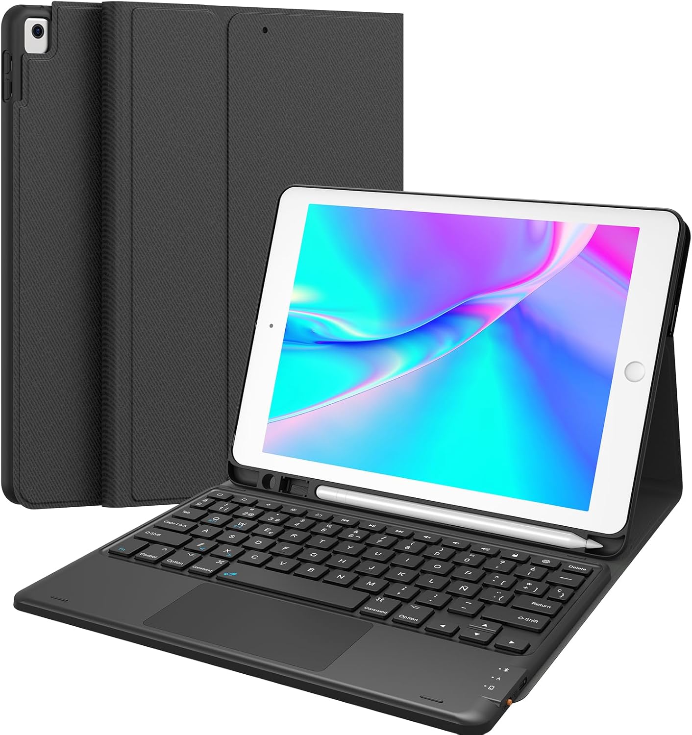 iPad 9. generációs billentyűzet tok érintőpaddal, Earto BT spanyol - Image 1