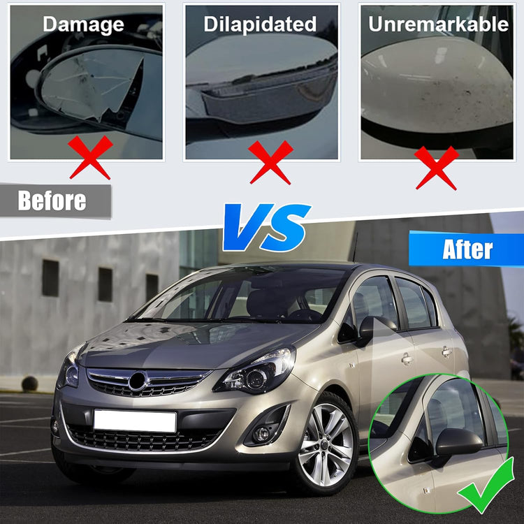 Opel Corsa D/E fekete fényes tükörborítás, 2006-2019 modellekhez - Image 5