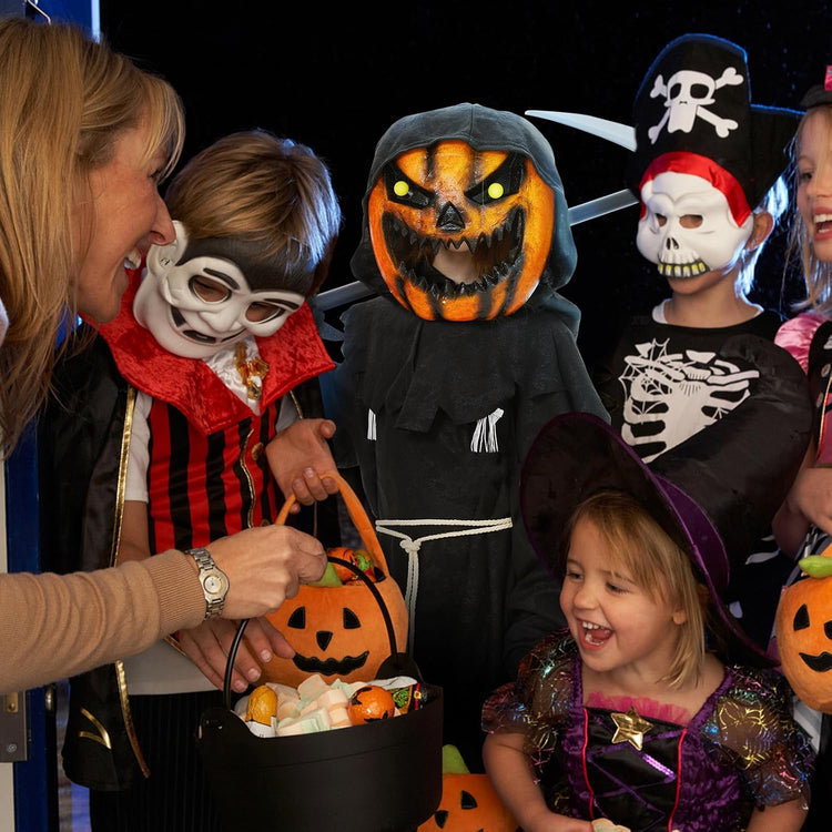 Tökfej jelmez gyerekeknek - Halloween töklámpás kosztüm maszk (L méret) - Image 7