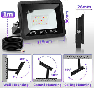 Tubiaz 20W RGB LED reflektor szett, távirányítós, vízálló, kültéri, 4 darabos - Image 7