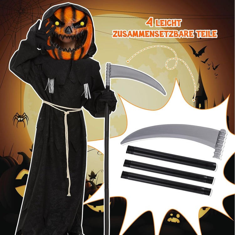 Tökfej jelmez gyerekeknek - Halloween töklámpás kosztüm maszk (L méret) - Image 4
