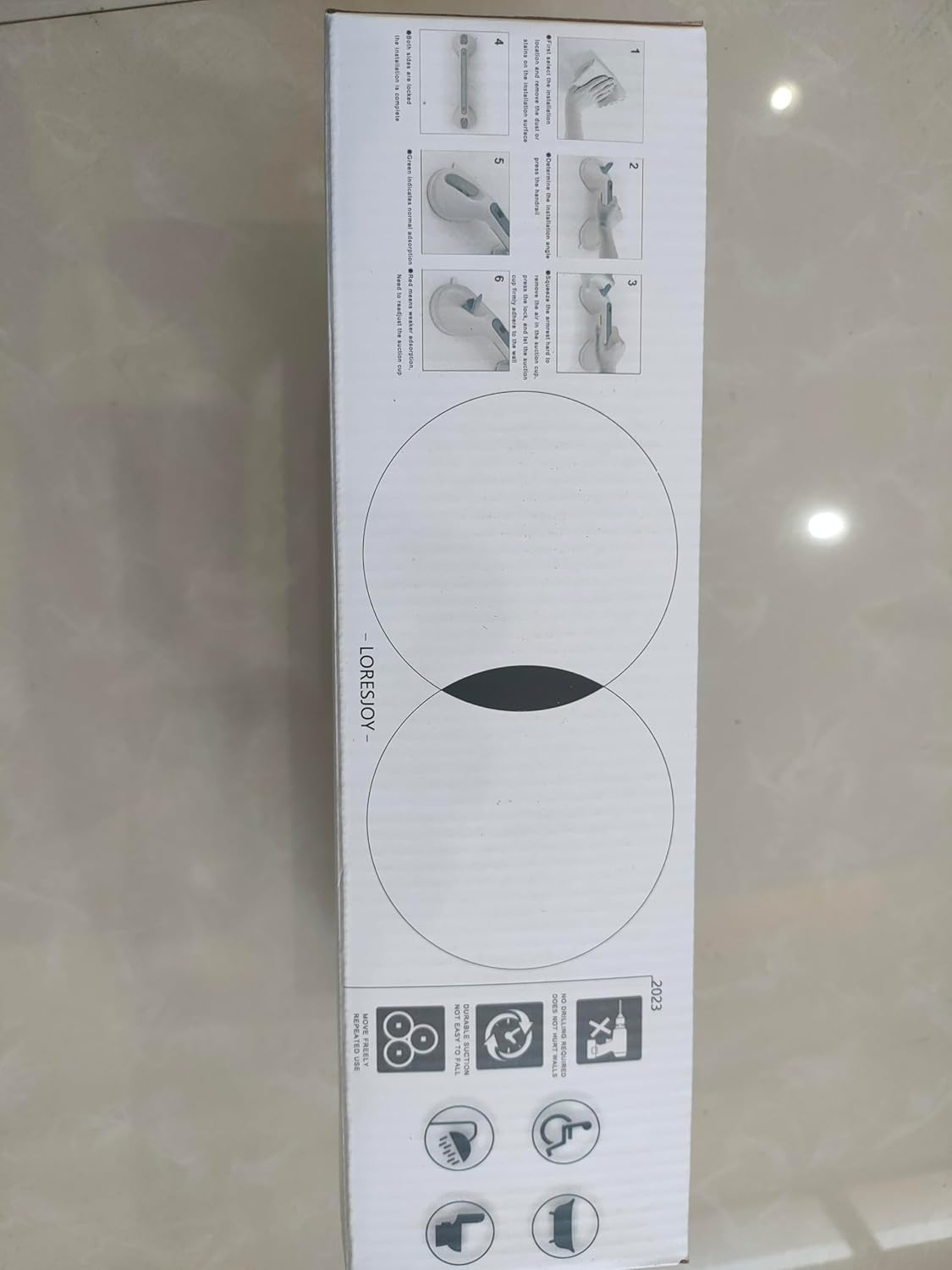 Biztonságos kapaszkodó időseknek és mozgáskorlátozottaknak - 30 cm-es zuhanyzó és fürdőkád korlát, 2 db - Image 9