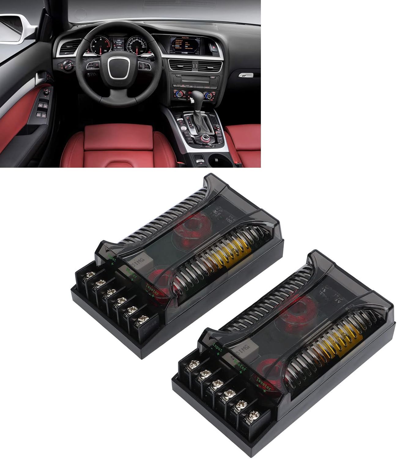 Univerzális 300W-os 2-utas autó hangszóró crossover szett (2db) - Image 9