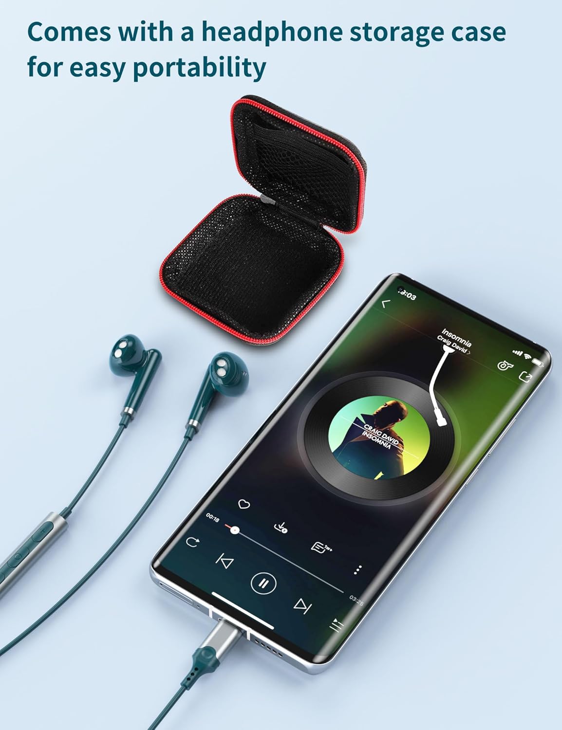 USB-C fülhallgató mikrofonnal iPhone, Samsung, Xiaomi és más okostelefonokhoz - HiFi sztereó - Image 7