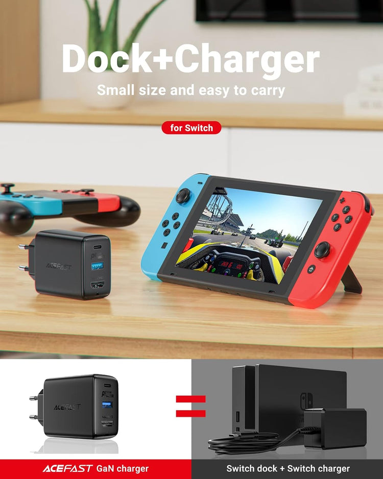 ACEFAST 65W GaN USB-C gyorstöltő 4K HDMI kimenettel, 100W kábellel - MacBook, iPad, Switch kompatibilis - Image 5