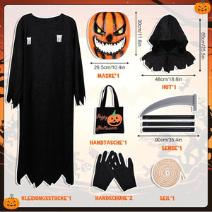 Tökfej jelmez gyerekeknek - Halloween töklámpás kosztüm maszk (L méret) - Image 3