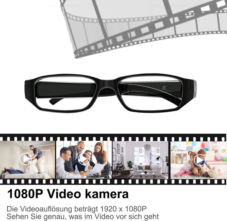 Full HD Szemüveg Mini Kamera - Hordozható Rejtett Megfigyelő Kamera Hang- és Videofelvétellel - Image 4