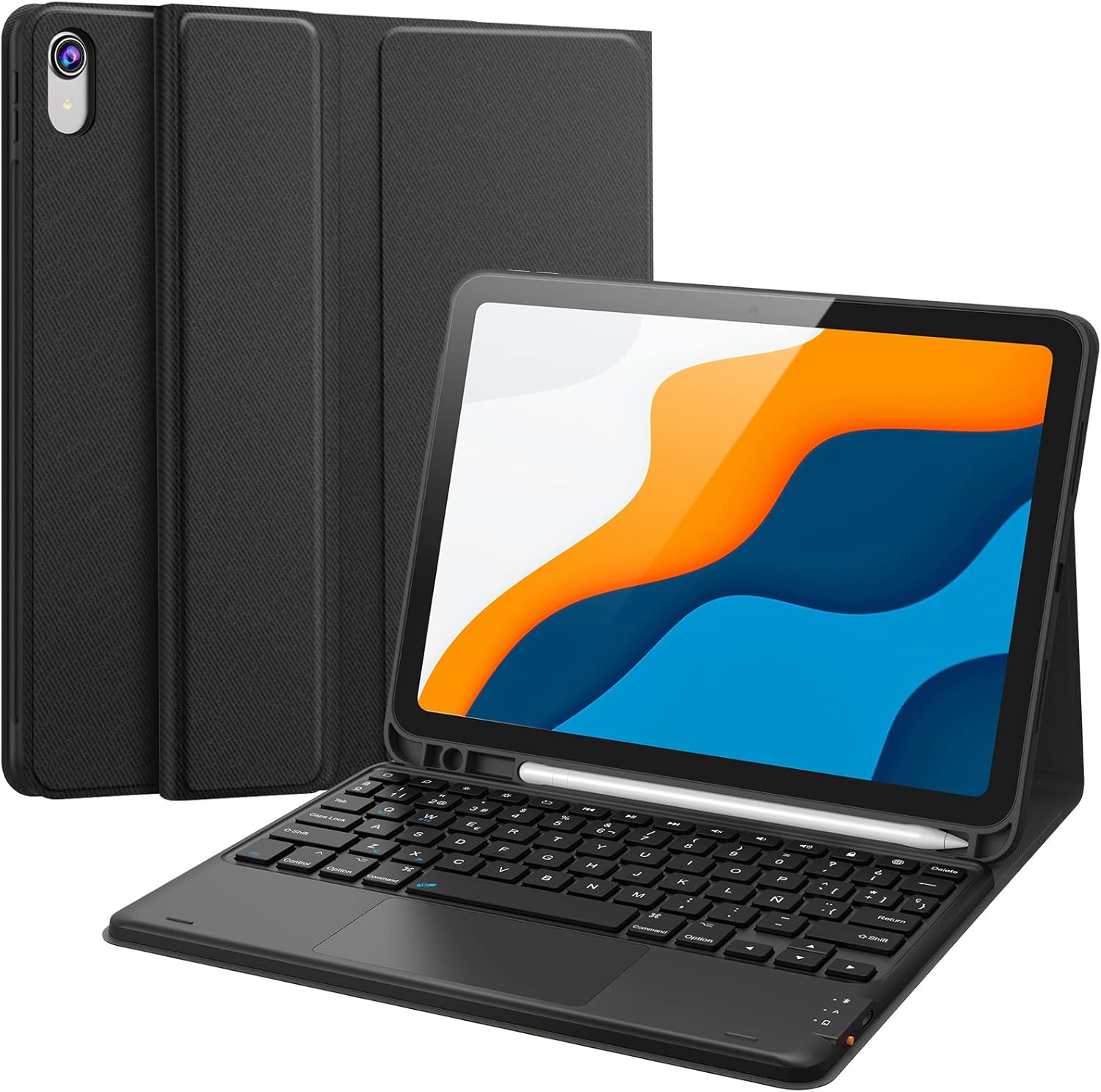 iPad 10. generációs Earto vezeték nélküli billentyűzet érintőpaddal, 10,9", fekete - Image 1