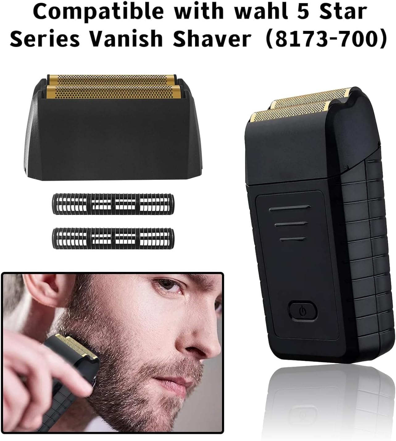 Wahl 5 Star Series Vanish borotva pótfej, 2 db-os fekete szett, kompatibilis 8173-700 modellhez - Image 3