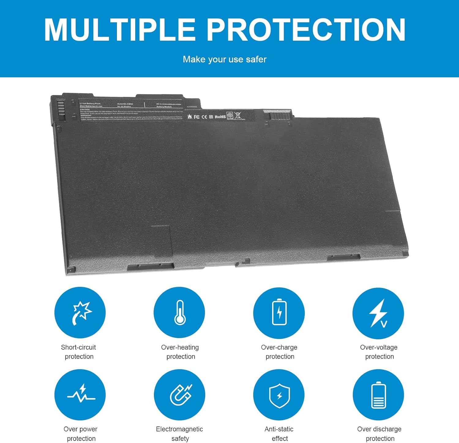 HP EliteBook és ZBook akkumulátor - ASUNCELL CM03 nagy kapacitású laptop akku - Image 5