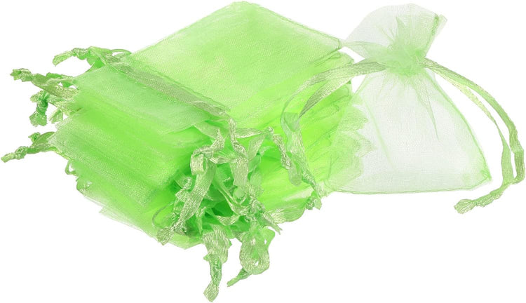 Sourcing Map 100db Világoszöld Organza Ajándékzsák 5x7cm Esküvőre, Partira - Image 1