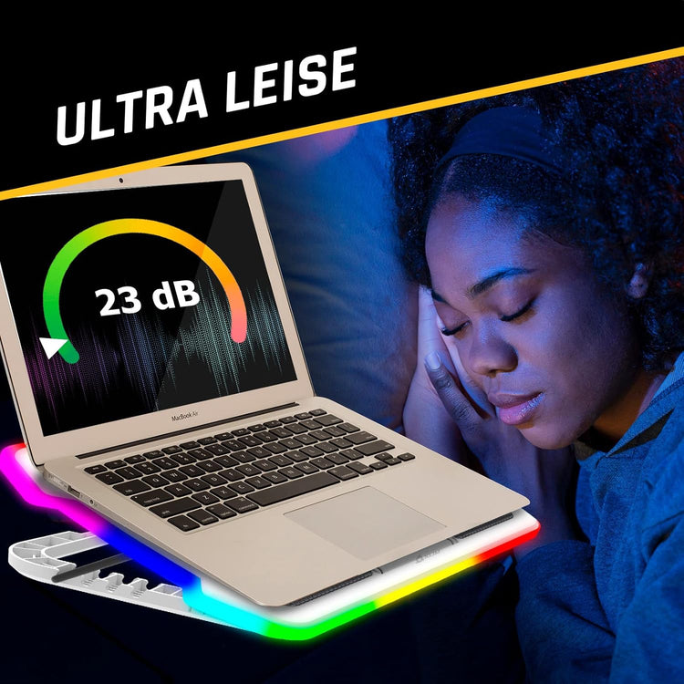 KLIM Ultimate Bianca RGB Laptop Hűtő 11-17" - Új 2024 Gamer Modell, Mac/PS4/PS5/Xbox Kompatibilis - Image 6