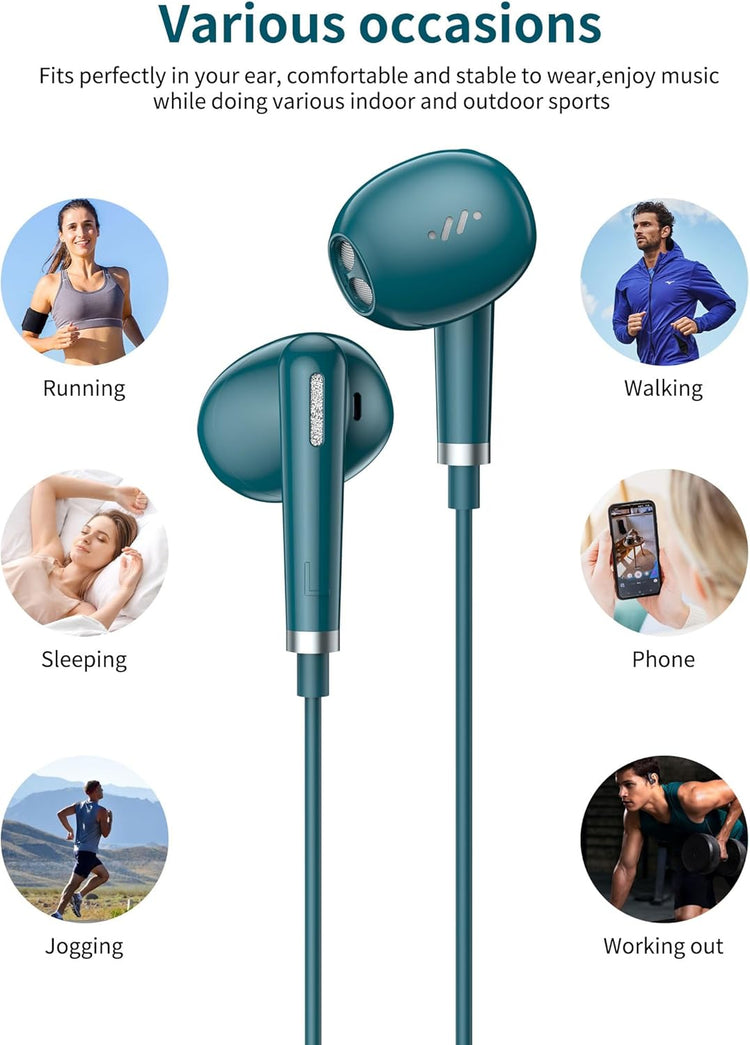 USB-C fülhallgató mikrofonnal iPhone, Samsung, Xiaomi és más okostelefonokhoz - HiFi sztereó - Image 4