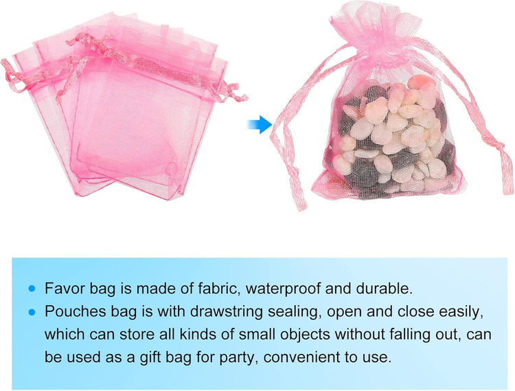 Rózsaszín organza ajándékzacskó 50db - Esküvői, parti és karácsonyi ékszertasak - Image 3