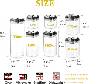 Hanobe 7 részes légmentes ételtároló doboz szett fekete tetővel - Image 7