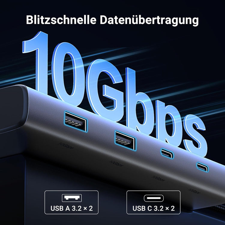 UGREEN Revodok 308 USB-C Hub 8 az 1-ben, 4K HDMI, VGA, MacBook kompatibilis - Image 4