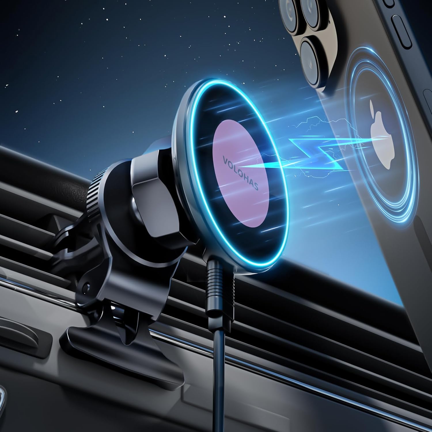 MagSafe autós töltő és tartó 15W - iPhone, Samsung, Xiaomi kompatibilis - Image 1