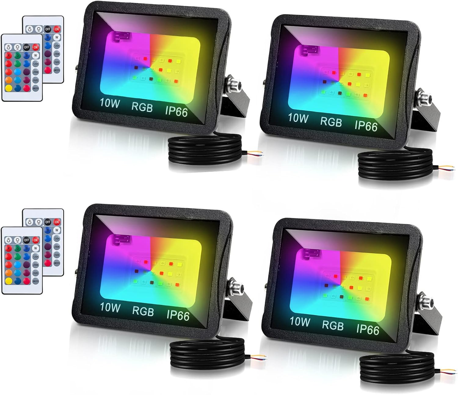Tubiaz 20W RGB LED reflektor szett, távirányítós, vízálló, kültéri, 4 darabos - Image 1