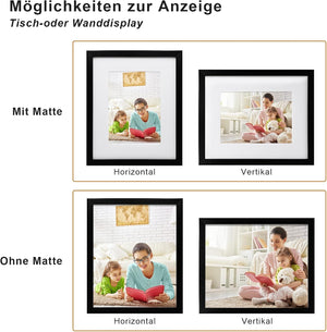 Egofine 4 db-os fekete képkeret szett, 20x25 cm, üvegezett, 13x18 cm-es képekhez - Image 3