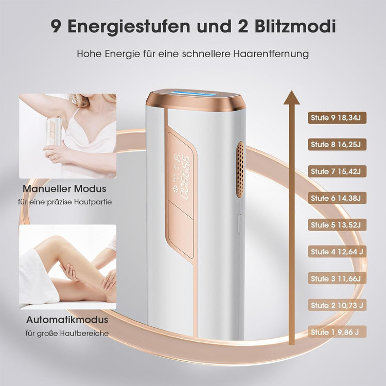 LUBEX IPL Szőrtelenítő Készülék Hűtéssel, 999.900 Impulzus, 3in1 Funkció - Image 3
