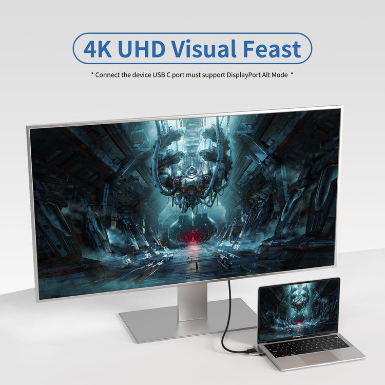 JESWO 3 az 1-ben USB-C Hub 4K HDMI-vel és PD töltéssel, Windows/Mac/iPad kompatibilis - Image 4