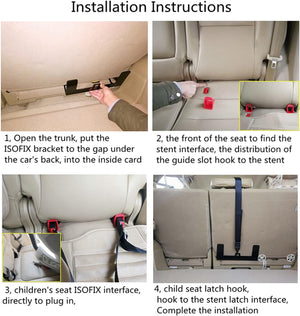 ISOFIX Univerzális Acél Rögzítő Autós Gyereküléshez - Hancaner Biztonsági Öv Csatlakozó - Image 8